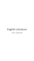 English Literature Year 12 summer task 2024